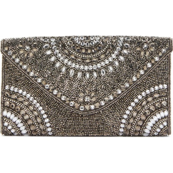 Glint Nordstrom Handbags - Brand New Glint Alhambra Beaded Envelope Clutch